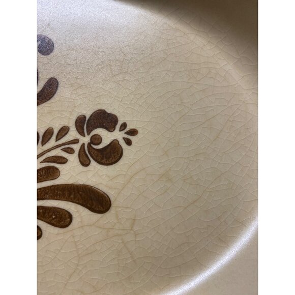 Vintage Pfaltzgraff Yorktowne Brown Floral Oval Serving Platter Farmhouse 14"  U - Picture 4 of 8